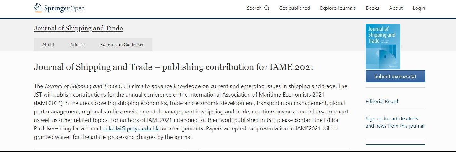 Journal of Shipping and Trade