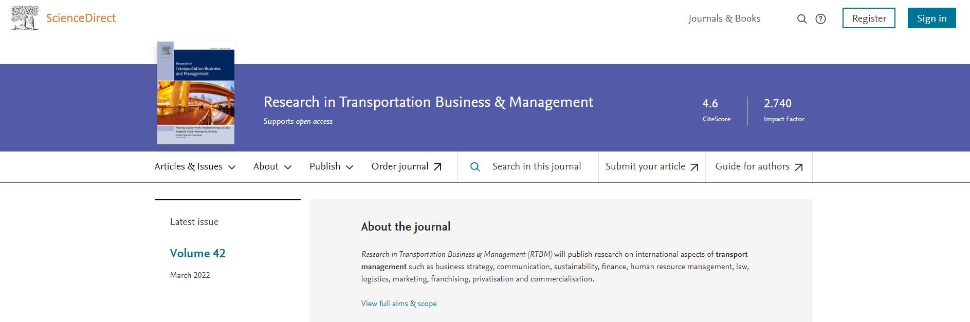 Research in Transportation Business & Managements