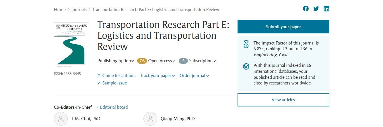 Transportation Research E: Logistics and Transportation Review